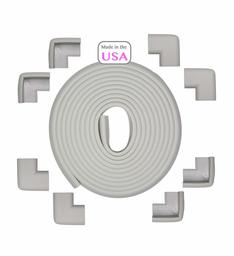 OOPSY - Protector de mesa de seguridad para niños de 18 pies y 8 esquinas, color gris topo