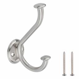 AmazonBasics AB4700-SN-5 Coat Hook, Satin Nickel