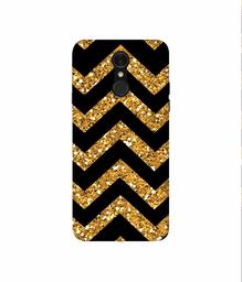 Amazon Brand - Solimo Designer Golden Zik Zak Pattern 3D Printed Hard Back Case Mobile Cover for LG Q7