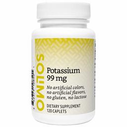 Amazon Brand - Solimo Potassium 99 mg, 120 Caplets, Four Month Supply (Packaging may vary)