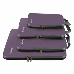 Eono by Amazon - Organizzatori da Viaggio a Compressione, Organizer per Valigie, Organizer Valigia Set, Cubo di Viaggio, Cubi di Imballaggio, Compression Packing Cube, Grigio, 4 Set