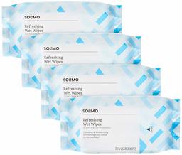 Amazon Brand - Solimo Refreshing Wet Wipes, Ocean Breeze - 30 Pieces (Pack of 4)
