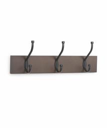 AmazonBasics Wall Mounted Standard Coat Rack, 3 Hooks, Set of 2, Espresso (Renewed)