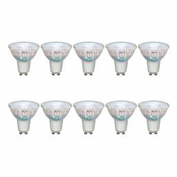 Umi by Amazon, lampadina LED da faretto GU10 MR16, 4 W (equivalente 35 W), durata 15.000 ore, vetro, luce bianca calda (2.700 K), confezione da 10