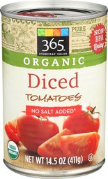 365 Everyday Value, Organic Diced Tomatoes, No Salt Added, 14.5 oz