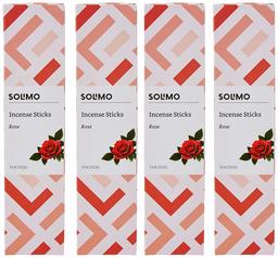 Amazon Brand - Solimo Incense Sticks, Rose - 70 sticks/pack (Pack of 4)