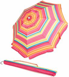 Amazon Basics – Paraguas de Playa, Rayado, Pink/Yellow Striped