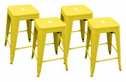 Amazon Brand – Ravenna Home Decorah Stackable Metal Kitchen Counter Bar Stools, 24