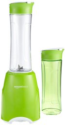 AmazonBasics Mix & Go - Batidora de vaso para smoothie (300 W, 2 vasos sin BPA), color verde