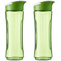 AmazonBasics - Botella de repuesto para Mix & Go, 600 ml, color verde, pack de 2