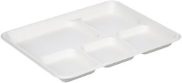 AmazonBasics Compostable 5-Compartment Food Trays, Pack of 125