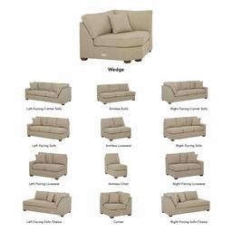 Amazon Brand – Stone & Beam Bagley Sectional Component, Wedge, Fabric, 67