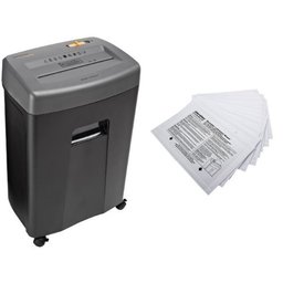 AmazonBasics 17-Sheet Cross-Cut Paper, CD, and Credit Card Shredder and Aleratec Shredder Lubricant Sheets (Pack of 12) Set