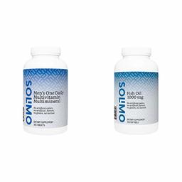 Amazon Brand - Solimo Men's One Daily Multivitamin Multimineral, 365 Tablets, Value Size - One Year Supply & Solimo Fish Oil 1000 mg, 250 Softgels, Eight Month Supply