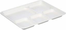 AmazonBasics 5-Compartment Compostable Food Trays, 500-Count (Renewed)