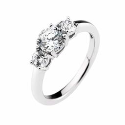 [Find] Amazon Collection Rhodium Plated Sterling siruba-kuriaraundokyu-bikkuzirukonia 3 Stone Ring, Size 14 