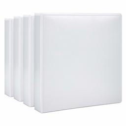 Amazonベーシック バインダー 3リング 高耐久 約4cm ホワイト 4個パック