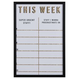 Amazon Brand – Rivet Modern This Week Gold Glitter Dry Erase Board, 16