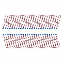 AmazonBasics 11-Inch Ball Bungee, Red w/Blue Ball, 2-Pack (50-Piece)