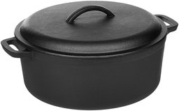 AmazonBasics Faitout en fonte pré-enduite à double poignée, 6,62 l
