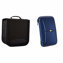AmazonBasics Nylon CD/DVD Binder (400 Capacity) & Case Logic CDE-72 72 Capacity Heavy Duty CD Wallet (Blue)
