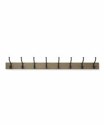 AmazonBasics Wall-Mounted Farmhouse Coat Rack, 8 Standard Hooks, Barnwood