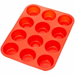 AmazonBasics Siliconen bakvorm voor 12 muffins of cupcakes