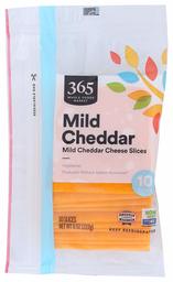 365 Everyday Value, Cheddar Mild Sliced, 8 Ounce