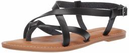 Amazon Essentials - Sandale à brides décontractée pour femme, Noir (Black), 44 (Taille fabricant: 44)