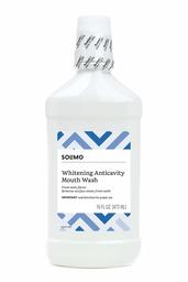 Amazon Brand - Solimo Whitening Anticavity Mouthwash, 16 Fluid Ounces