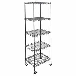AmazonCommercial Heavy-Duty 5-Tier Steel Wire Shelving with Optional Wheels, NSF Certified, 24