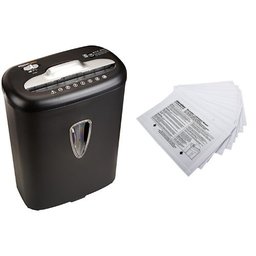AmazonBasics 8-Sheet Cross-Cut Paper and Credit Card Shredder and Aleratec Shredder Lubricant Sheets (Pack of 12) Set