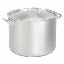 AmazonCommercial 40 Qt. Stainless Steel Aluminum-Clad Stock Pot with Cover