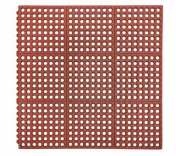 AmazonCommercial Anti-Fatigue Drainage Modular Mat With One Sided Built-In Connectors, Rubber, 3' X 3', 5/8