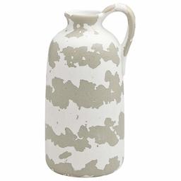 Amazon Brand – Stone & Beam Rustic Farmhouse Stoneware Jug Home Decor Vase - 14 x 6.5 x 7.5 Inches, Antique Finish