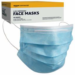 AmazonCommercial 3-ply Disposable Surgical Masks, 50 per Pack, 6-Pack