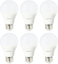 AmazonBasics 40 Watt Equivalent, Soft White, Dimmable, A19 LED Light Bulb | 6-Pack