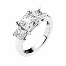 [Find] Amazon Collection K Yellow Gold kuriapurinsesukattokyu-bikkuzirukonia 3 Stone Ring, Size 14 