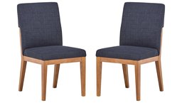 Amazon Brand – Stone & Beam Sophia Modern Accent Kitchen Dining Room Table Chairs, 36 Inch Height, Set of 2, Slate Blue