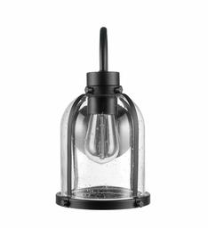 Amazon Brand – Stone & Beam Contemporary Outdoor Wall Sconce with Clear Seeded Glass Shade, Vintage Edison Bulb Included, 12