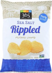 365 Everyday Value, Rippled Potato Chips, Sea Salt, 20 oz