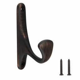 AmazonBasics Curved Single Prong Coat Hook, Oil Rubbed Bronze, 5-Pack