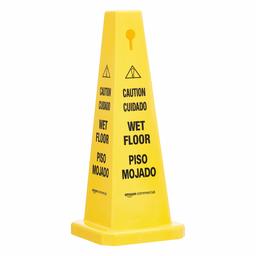 AmazonCommercial Floor Safety Cone, 25-3/4-Inch - Caution Wet Floor, Bilingual - 4-pack