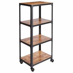 AmazonBasics 3 dieren hout/metaal Untility Cart, 4 dieren