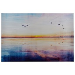 Stampa Artistica da Parete con Rivetti gabbiani Attraverso Il Tramonto e l'orizzonte