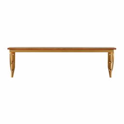 Rivet Modern Curved Frame Floating Wall Shelf - 7.5 Inch, Gold and Natural Wood (Renewed)