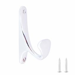 AmazonBasics böjd enkel spetsjacka krok, 5-pack Böjda enkelkrokar Legering polerad