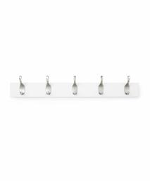 AmazonBasics Wall Mounted Coat Rack - 5 Modern Hooks, White