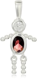 Amazon CollectionColgante de plata de ley, circonita cÃºbica AAA y piedra natal simulada para bebÃ©s, February Boy