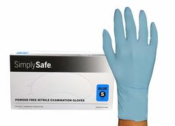 SimplySafe Nitrile Exam Grade Disposable Gloves, Blue, 3.6 mil, 200 per box/10 Boxes per case, Small, Case of 2,000